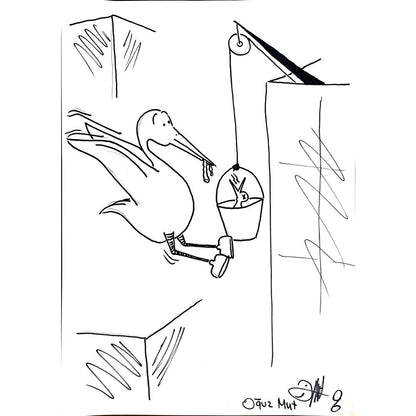 Oğuz Mut 43x30cm Orijinal Karikatür BOD00958