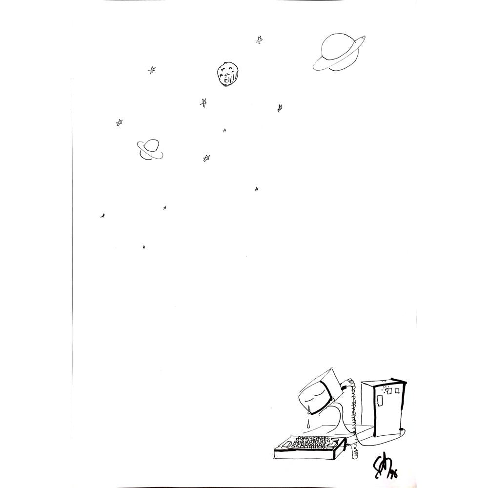 Sadi Altınok 43x30cm Orijinal Karikatür BOD00960