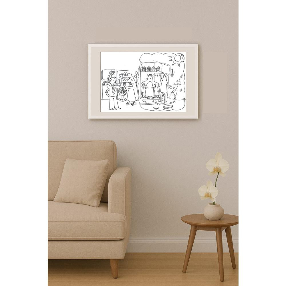 Wong Cheuk Hin 35x25cm Orijinal Karikatür BOD00978