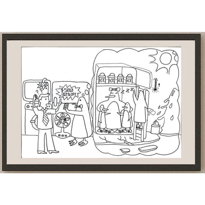Wong Cheuk Hin 35x25cm Orijinal Karikatür BOD00978