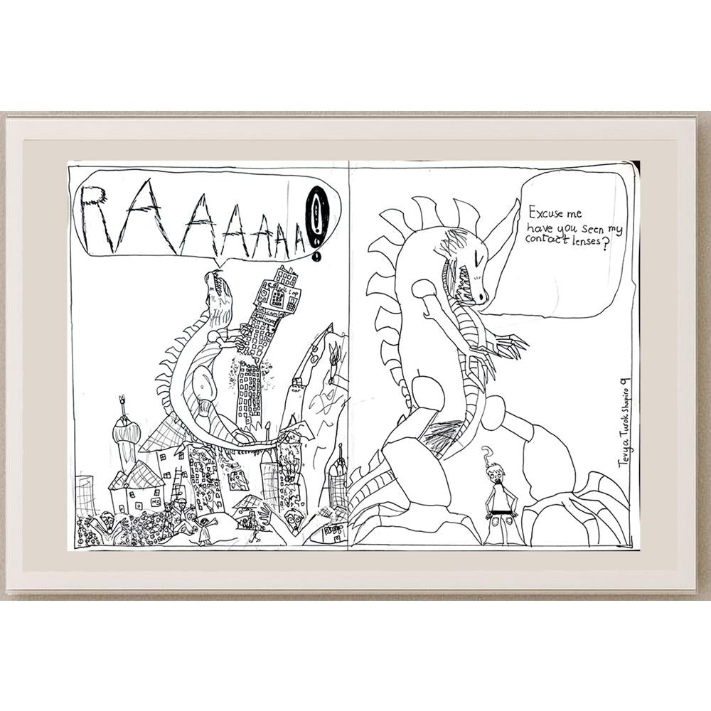 Tevya Turok Shapiro 43x30cm Orijinal Karikatür BOD00982