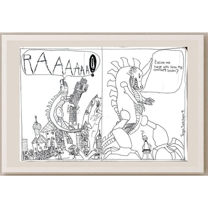 Tevya Turok Shapiro 43x30cm Orijinal Karikatür BOD00982