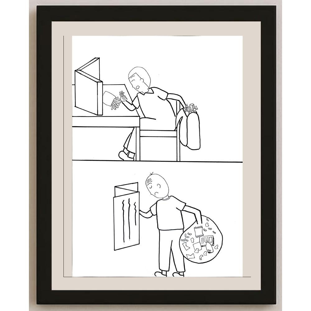 Chau Yuen Nam 35x25cm Orijinal Karikatür BOD00989