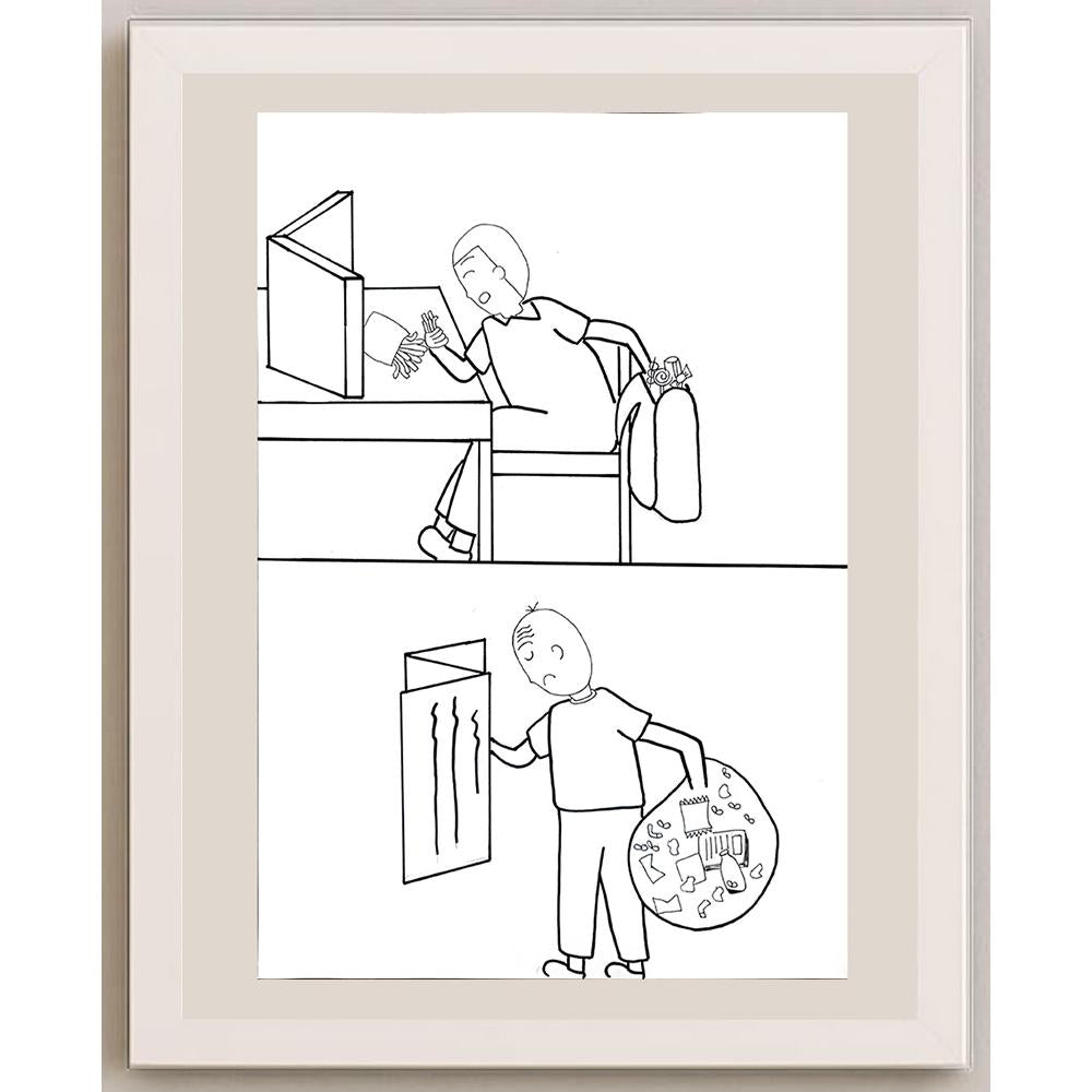 Chau Yuen Nam 35x25cm Orijinal Karikatür BOD00989
