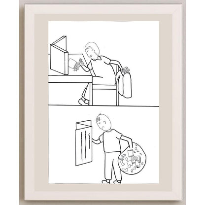 Chau Yuen Nam 35x25cm Orijinal Karikatür BOD00989