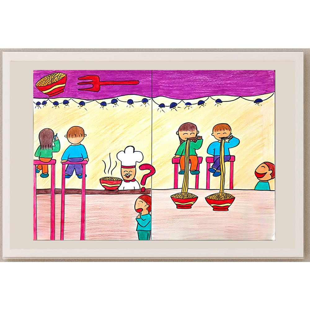 Lai Yan Ling 35x25cm Orijinal Karikatür BOD00994