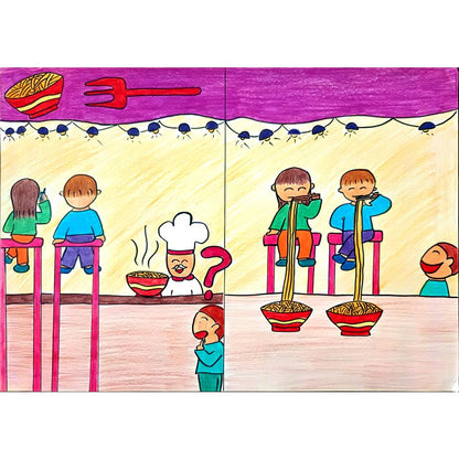 Lai Yan Ling 35x25cm Orijinal Karikatür BOD00994