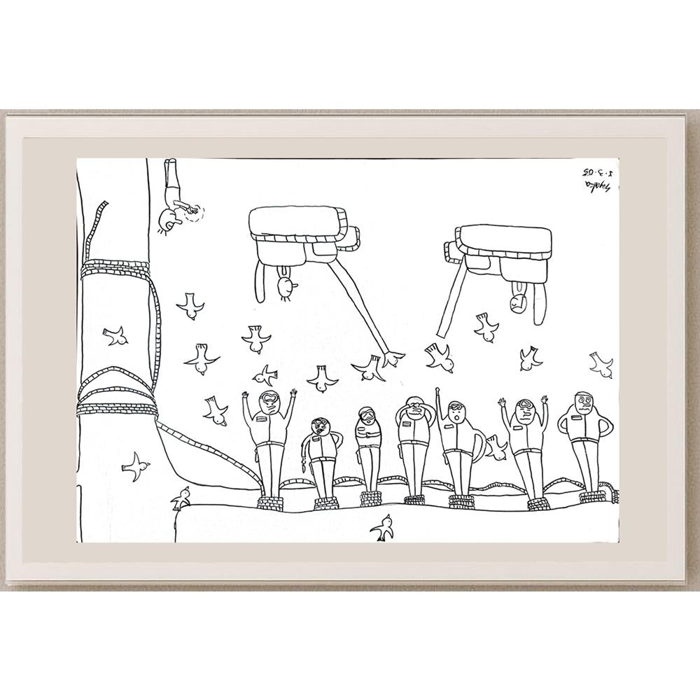 Man Lok Yee 43x30cm Orijinal Karikatür BOD00996