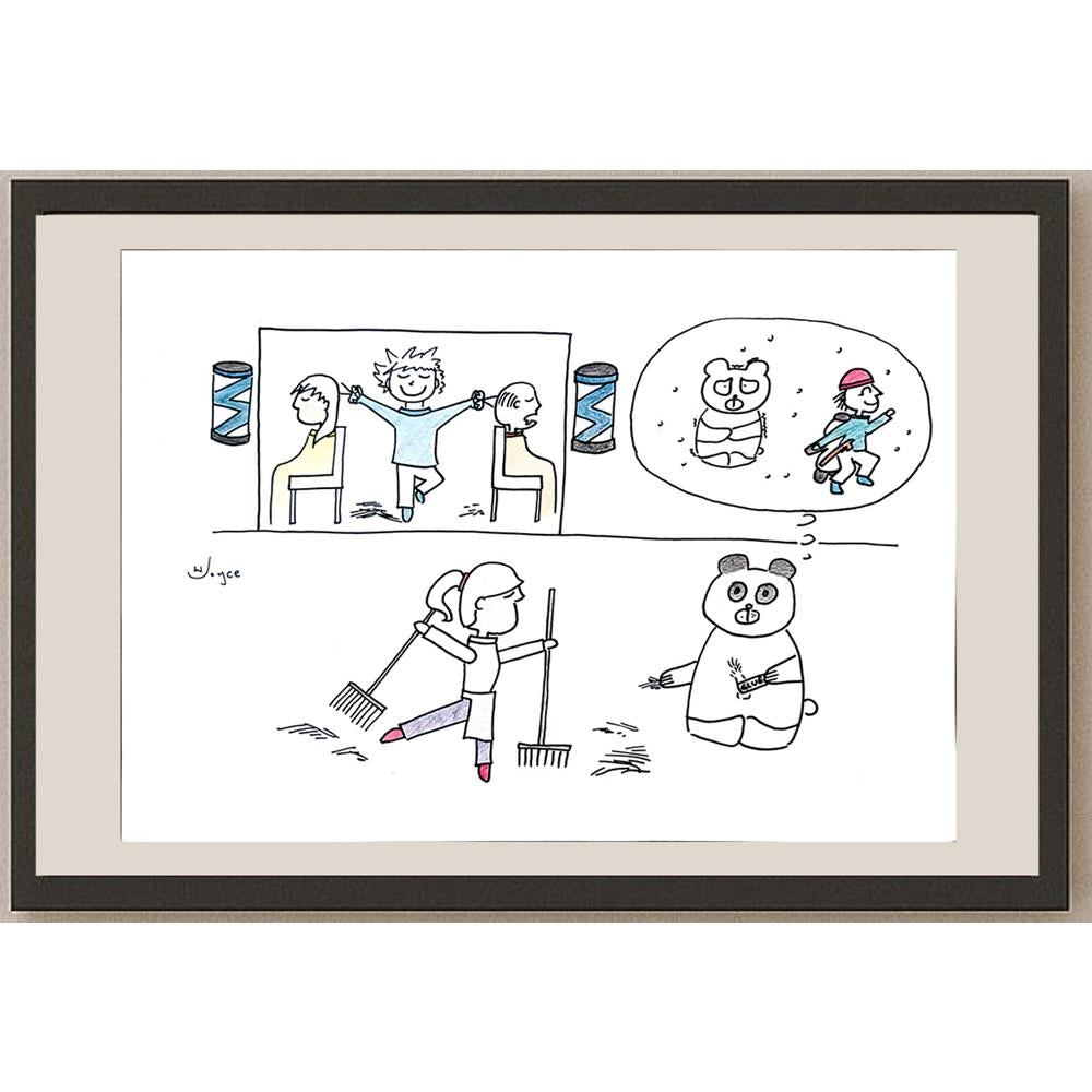 Wong Lok Yee 35x25cm Orijinal Karikatür BOD01005