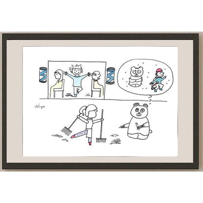 Wong Lok Yee 35x25cm Orijinal Karikatür BOD01005