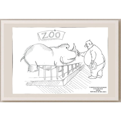 Vaidzelevich Aliaksandr 43x30cm Orijinal Karikatür BOD01027