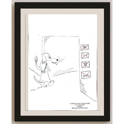 Vaidzelevich Aliaksandr 43x30cm Orijinal Karikatür BOD01028
