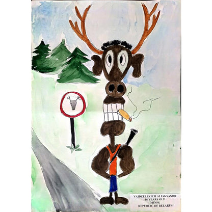 Vaidzelevich Aliaksandr 43x30cm Orijinal Karikatür BOD01029