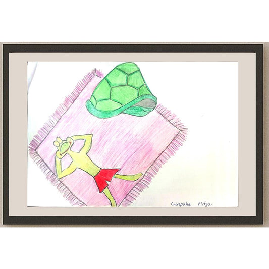 Cherepaha Andrew 29x21cm Orijinal Karikatür BOD01068