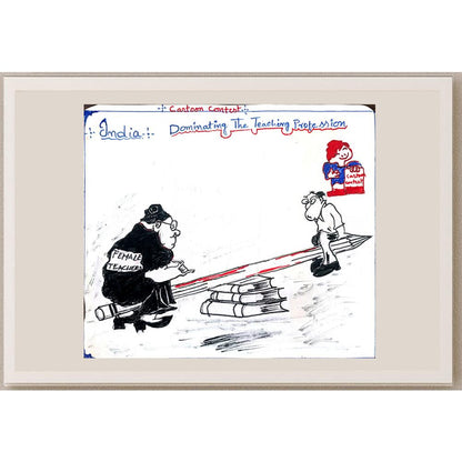Venkata Rami Reddy 24x21cm Orijinal Karikatür BOD01094