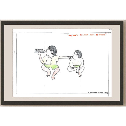 Sarttaz Hussain 29x21cm Orijinal Karikatür BOD01103