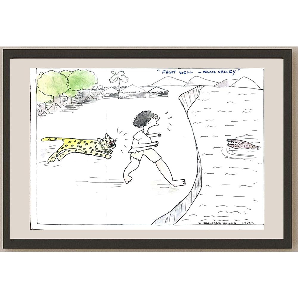 Shahabaz Hussain 29x21cm Orijinal Karikatür BOD01104