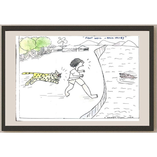 Shahabaz Hussain 29x21cm Orijinal Karikatür BOD01104