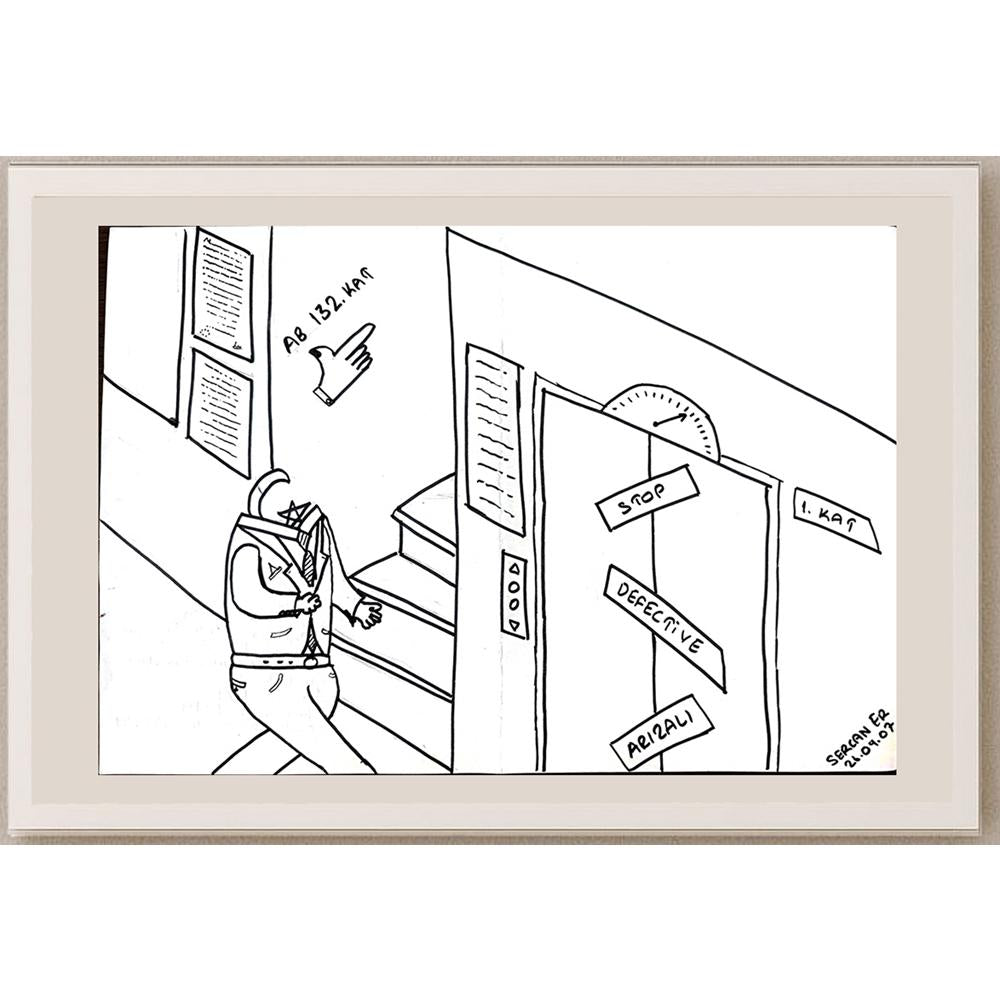 Sercan Er 29x21cm Orijinal Karikatür BOD01147