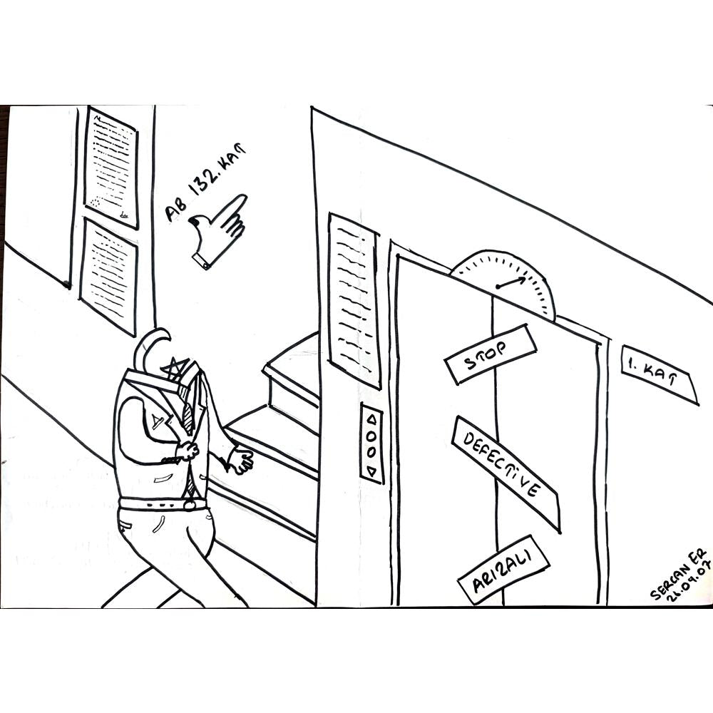 Sercan Er 29x21cm Orijinal Karikatür BOD01147