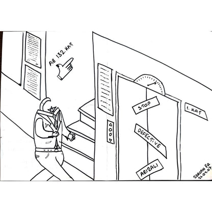 Sercan Er 29x21cm Orijinal Karikatür BOD01147