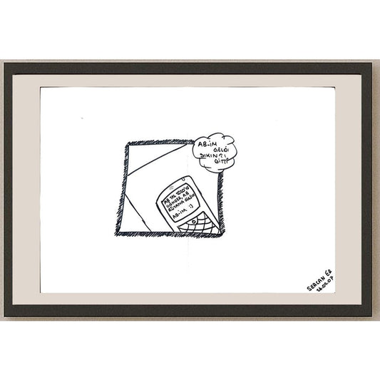 Sercan Er 29x21cm Orijinal Karikatür BOD01148