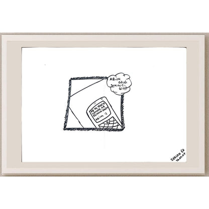 Sercan Er 29x21cm Orijinal Karikatür BOD01148