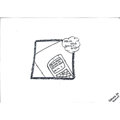 Sercan Er 29x21cm Orijinal Karikatür BOD01148