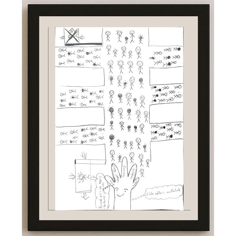 Derya Eyidoğan 29x21cm Orijinal Karikatür BOD01153
