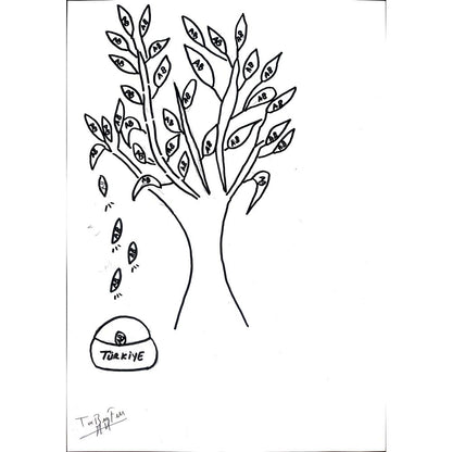 Tuğçe Fatma Başaran 29x21cm Orijinal Karikatür BOD01161