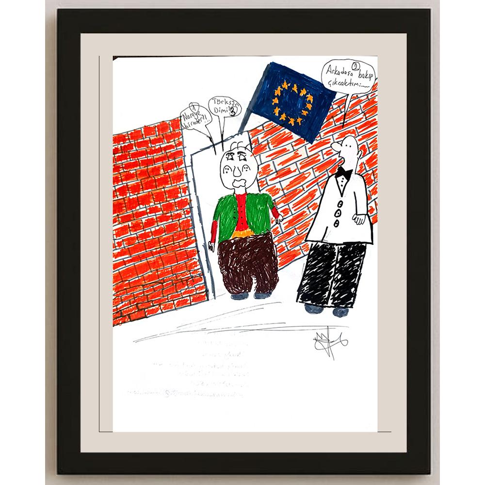 Atakan Akarsu 29x21cm Orijinal Karikatür BOD01164
