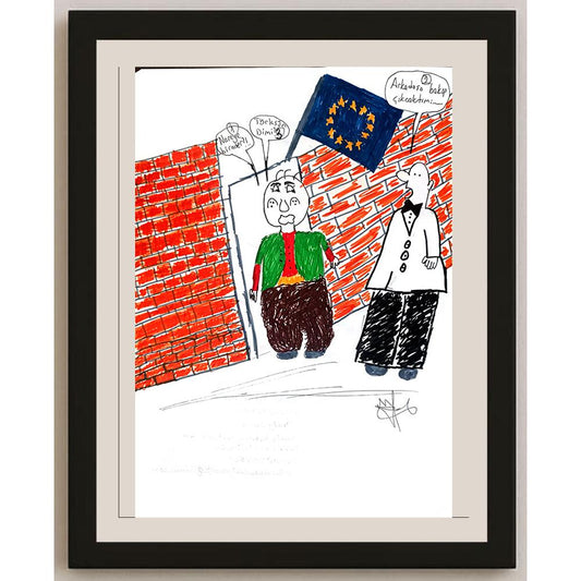 Atakan Akarsu 29x21cm Orijinal Karikatür BOD01164