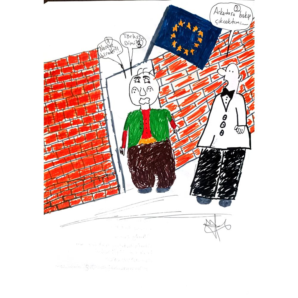 Atakan Akarsu 29x21cm Orijinal Karikatür BOD01164