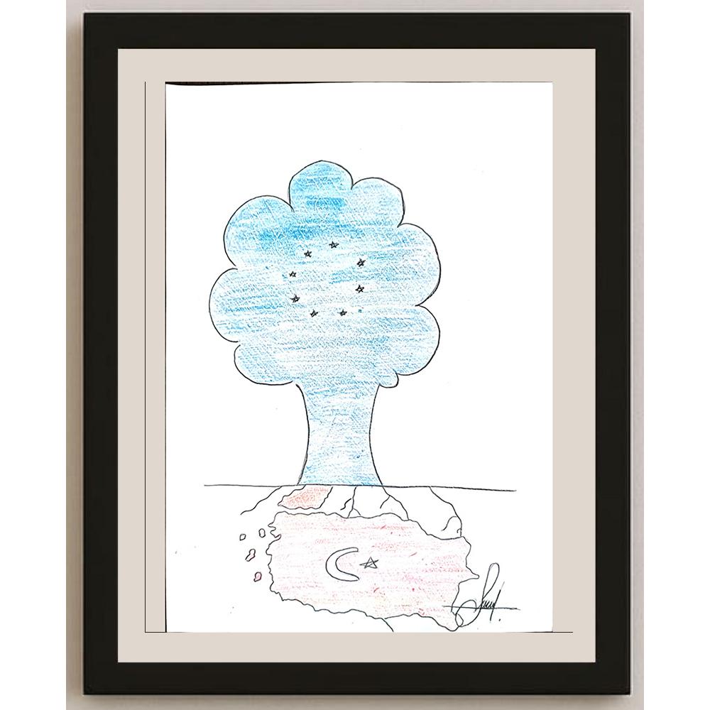 Sercan Semercioğlu 29x21cm Orijinal Karikatür BOD01167