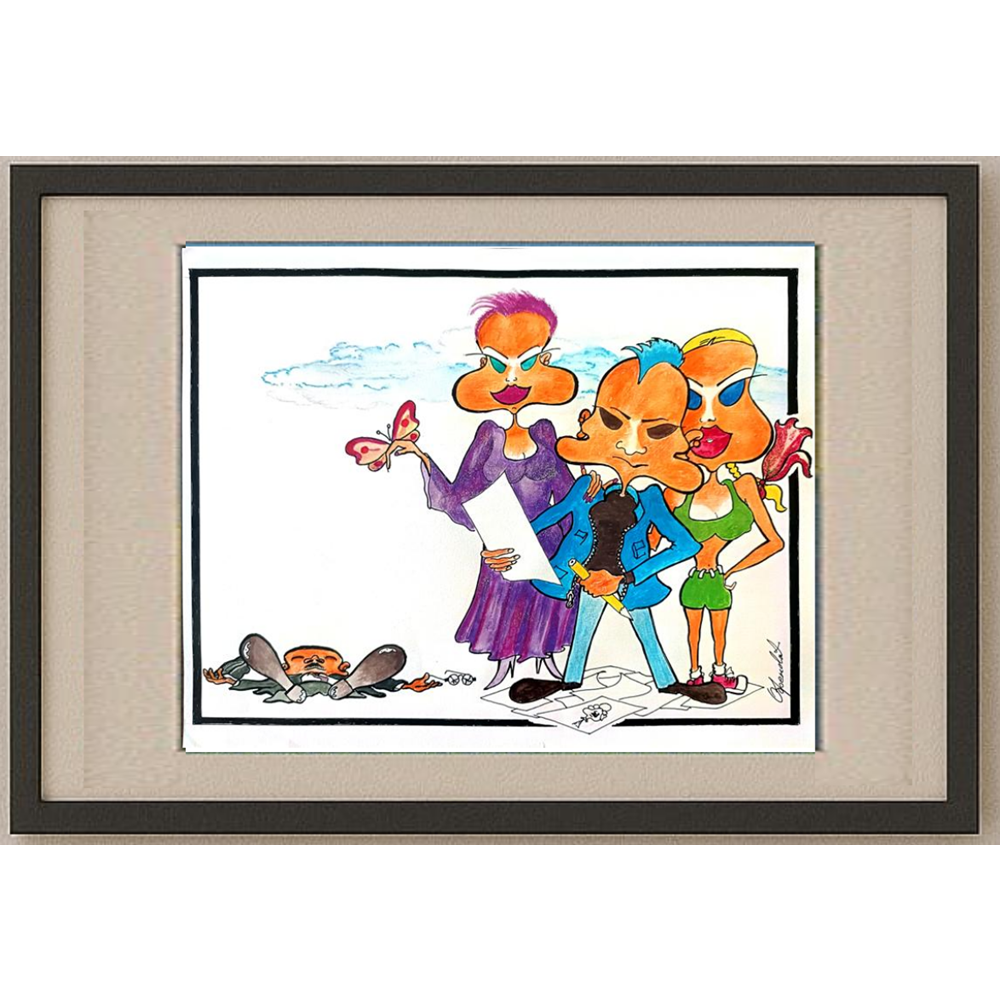Milivoje Obrenovic 35x25cm Orijinal Karikatür BOD01173