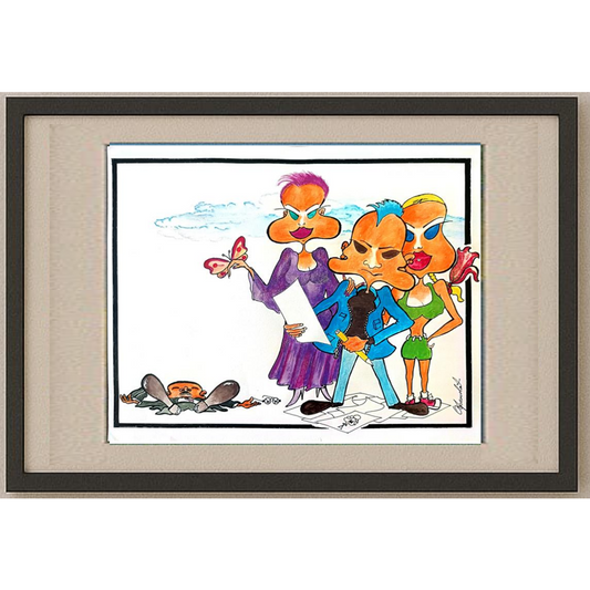 Milivoje Obrenovic 35x25cm Orijinal Karikatür BOD01173
