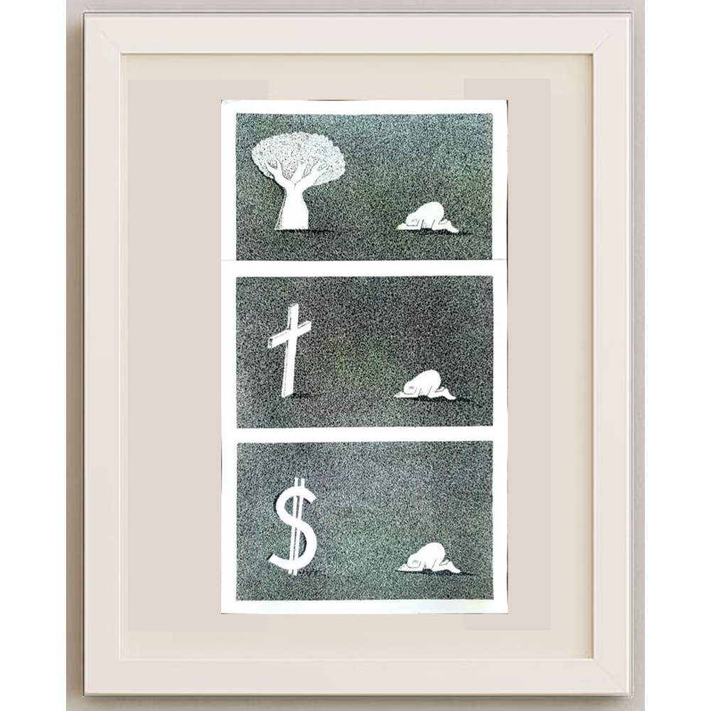 Zdravko Beshendgiev 49x29cm Orijinal Karikatür BOD01176