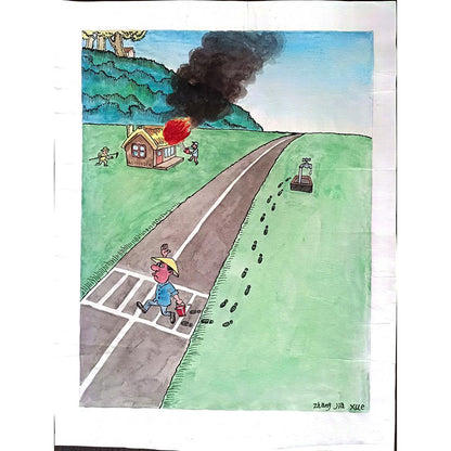 Zhang Jia Xue 35x25cm Orijinal Karikatür BOD01187