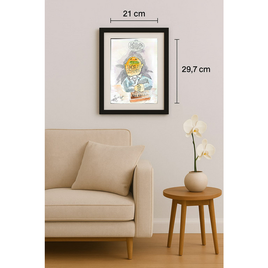 Seyyeh Hassan Hejazi 29x21cm Orijinal Karikatür BOD01202