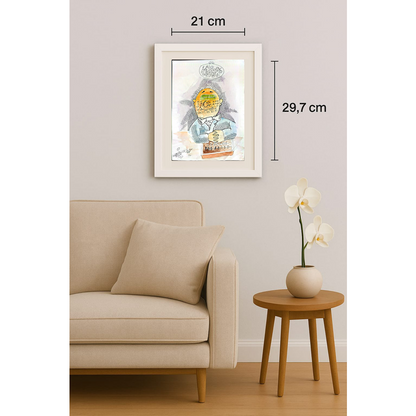 Seyyeh Hassan Hejazi 29x21cm Orijinal Karikatür BOD01202
