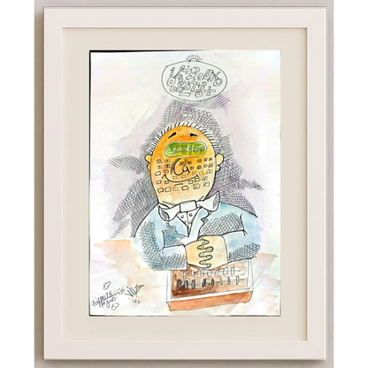 Seyyeh Hassan Hejazi 29x21cm Orijinal Karikatür BOD01202