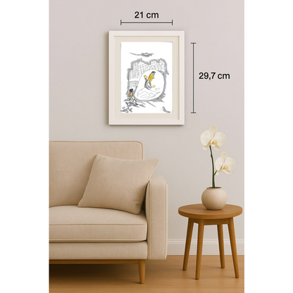 Seyyeh Hassan Hejazi 29x21cm Orijinal Karikatür BOD01203