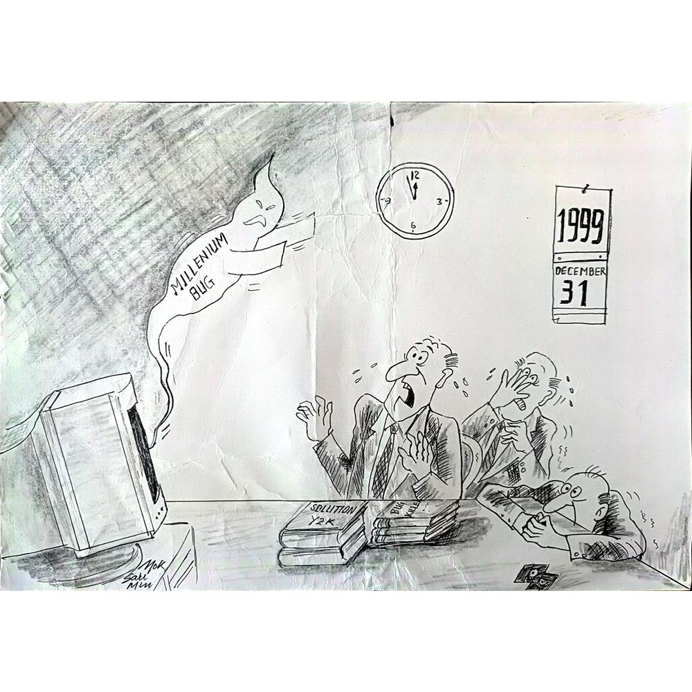 Mok Siu Man 29x21cm Orijinal Karikatür BOD01206