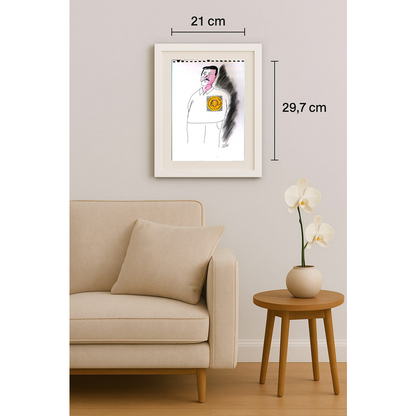 Totan 29x21cm Orijinal Karikatür BOD01211
