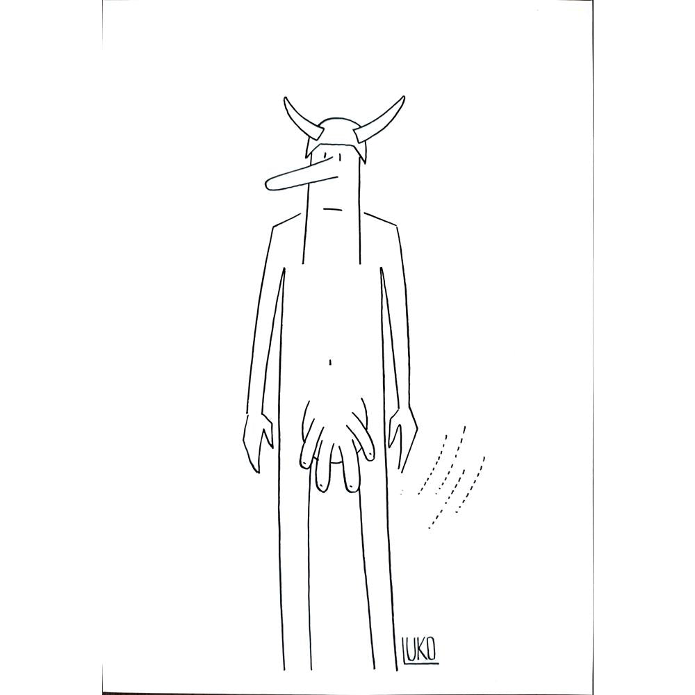 Peter Luko 29x21cm Orijinal Karikatür BOD01223