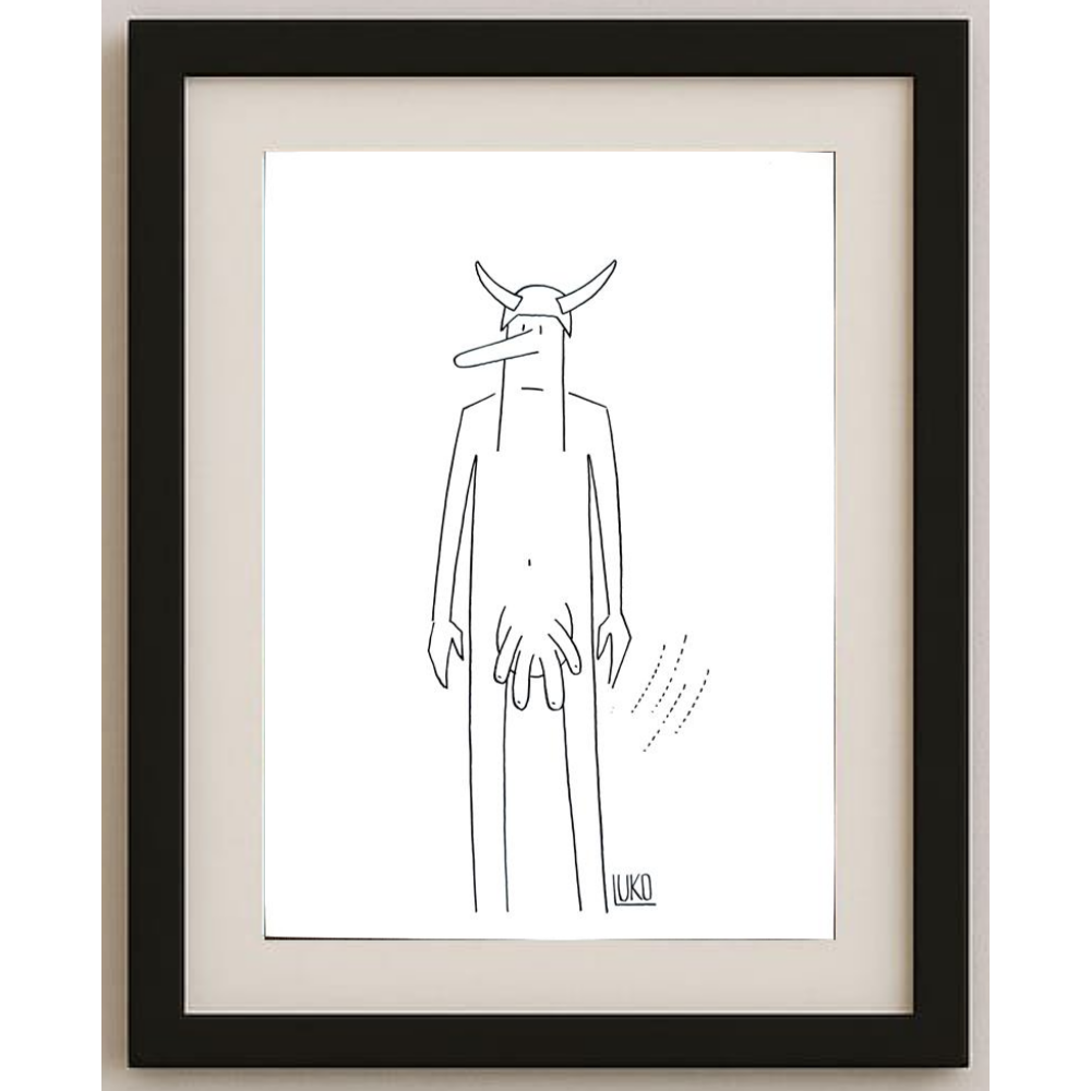 Peter Luko 29x21cm Orijinal Karikatür BOD01223