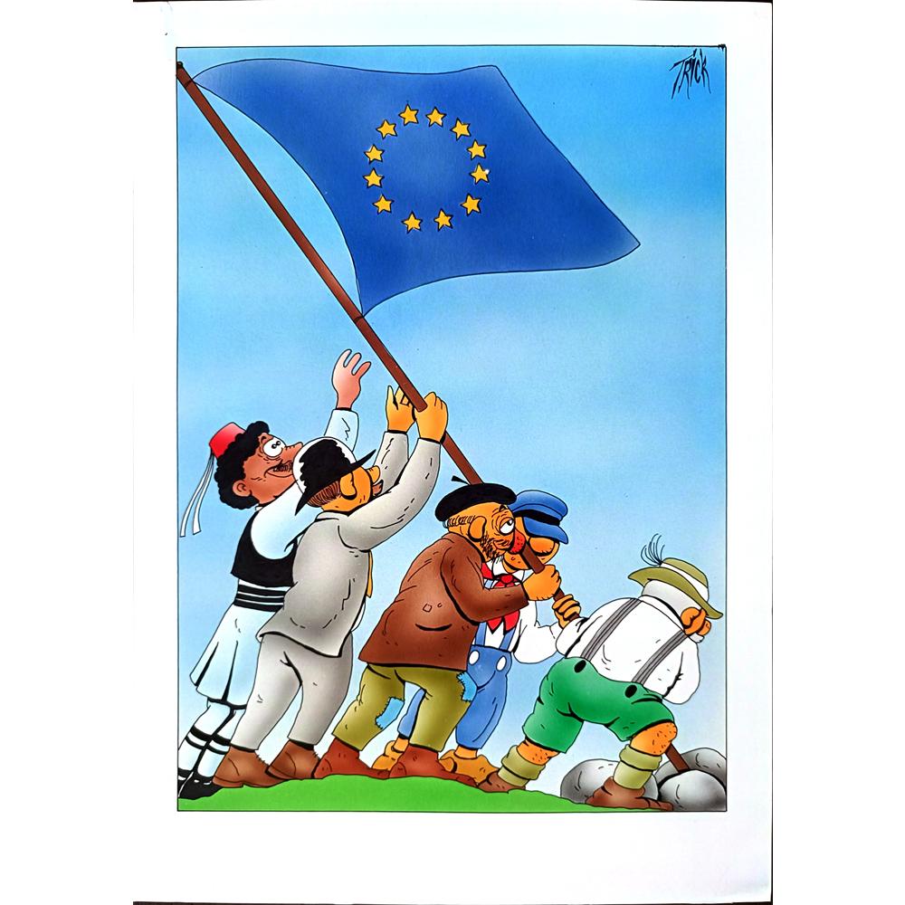 Patrick Heymans 29x21cm Orijinal Karikatür BOD01234