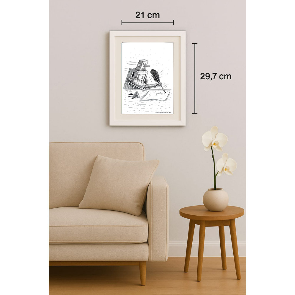 Porumbita Mihaita 29x21cm Orijinal Karikatür BOD01235