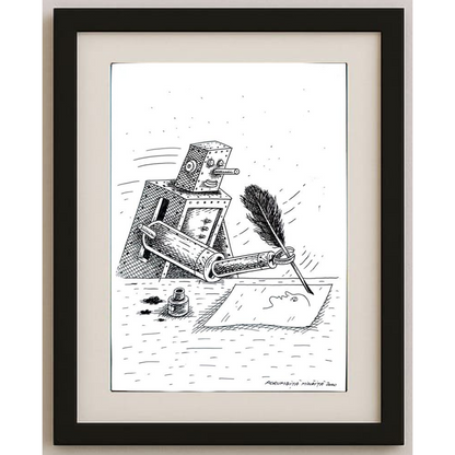 Porumbita Mihaita 29x21cm Orijinal Karikatür BOD01235