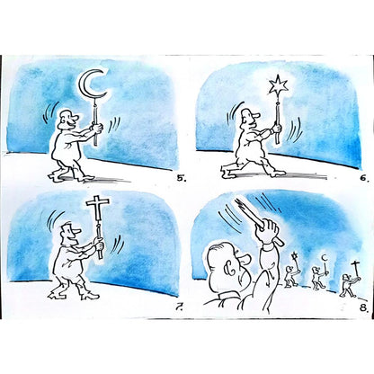 Fareed Vakhitov 21x15cm Orijinal Karikatür BOD01236